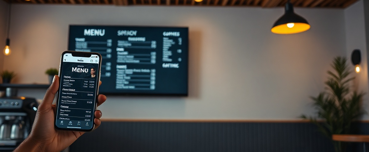 Digital menu on phone, tablet and TV screen — Waitex